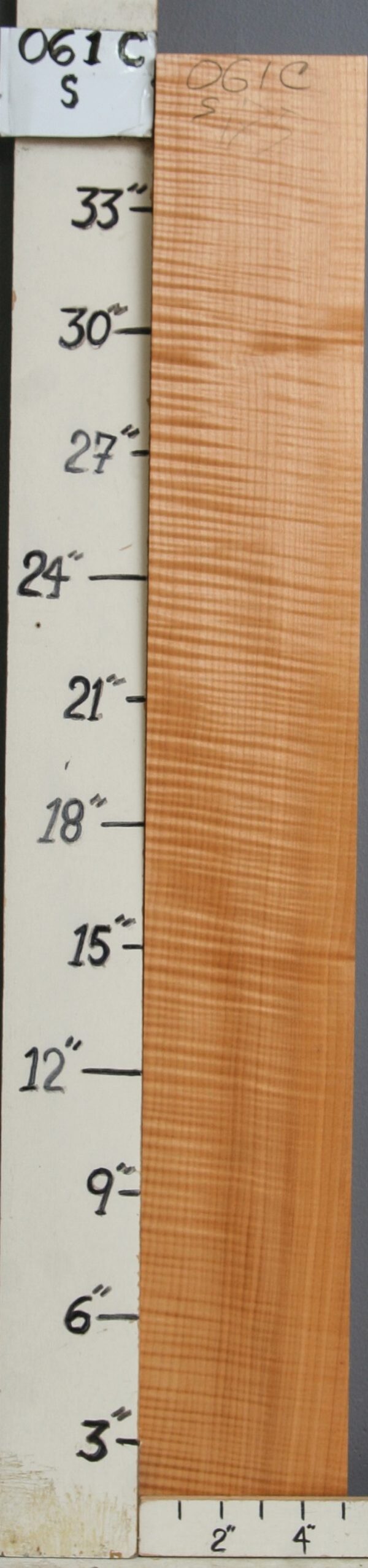 MUSICAL CURLY MAPLE SIDE BILLET 5"1/8 X 36" X 1"1/4 (NWT-0061C)