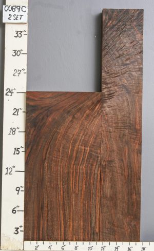 MUSICAL CURLY MARBLED CLARO WALNUT BACK AND SIDE SETS 17"1/2 X 36" X 1"1/2 (NWT-0089C)