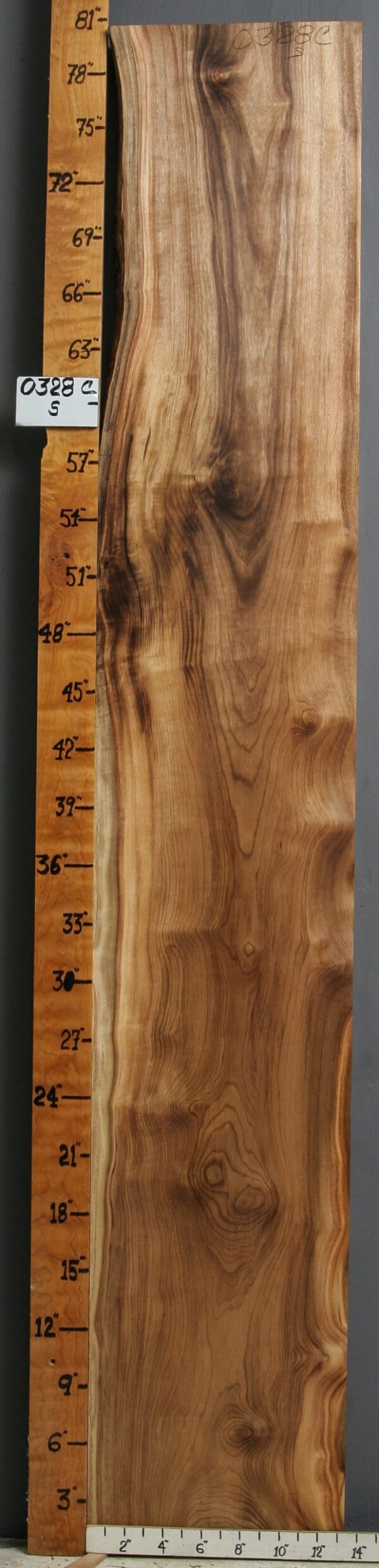 AAAAA STRIPED CURLY MYRTLEWOOD LUMBER 13" X 80" X 10/4 (NWT-0328C) - Image 2