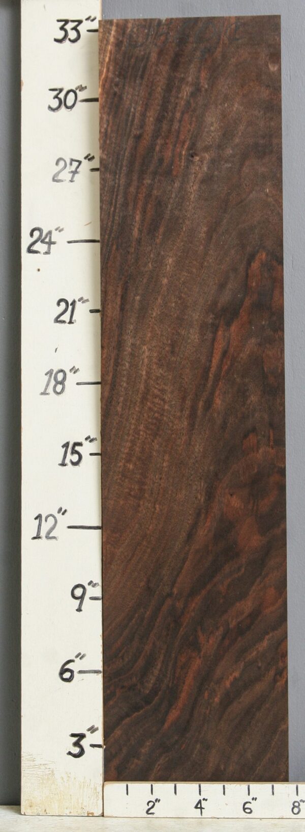 AAAAA MARBLED CLARO WALNUT BLOCK 7"5/8 X 33" X 1"5/8 (NWT-0360C)