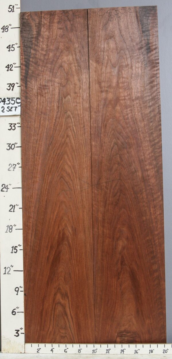 AAAAA CURLY MARBLED CLARO WALNUT BOOKMATCH 20"3/8 X 50" X 4/4 (NWT-0435C)