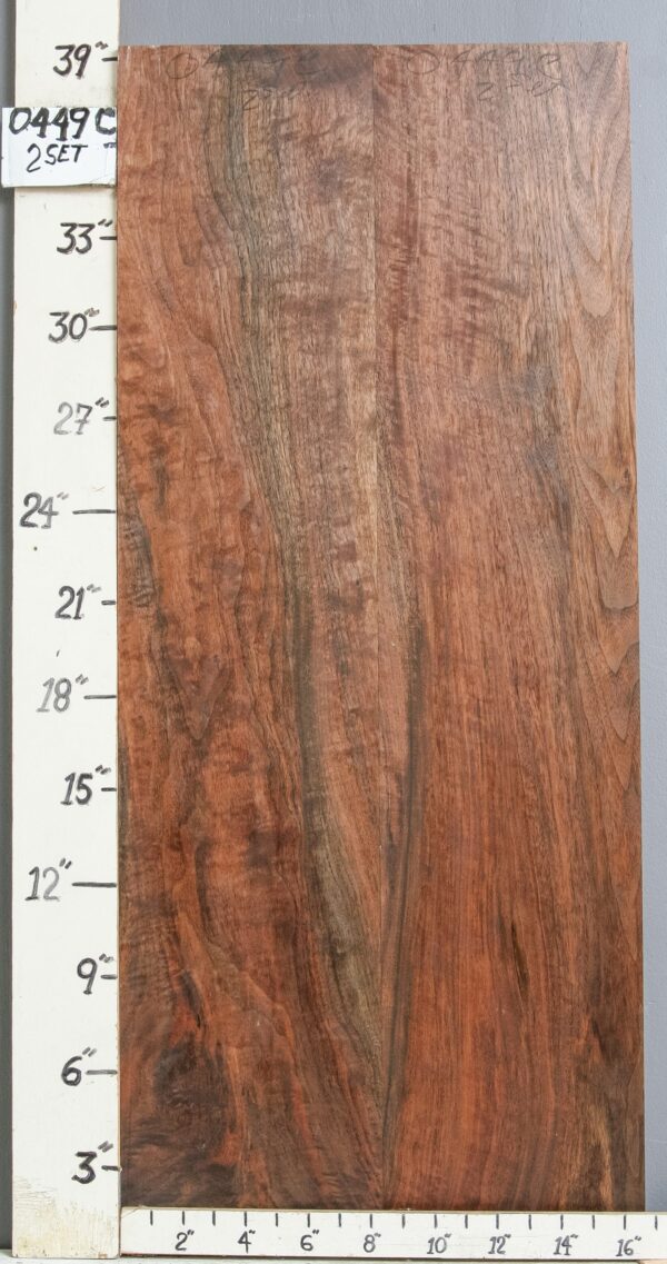 AAAAA MARBLED CLARO WALNUT 2 BOARD SET 16"3/4 X 39" X 4/4 (NWT-0449C)