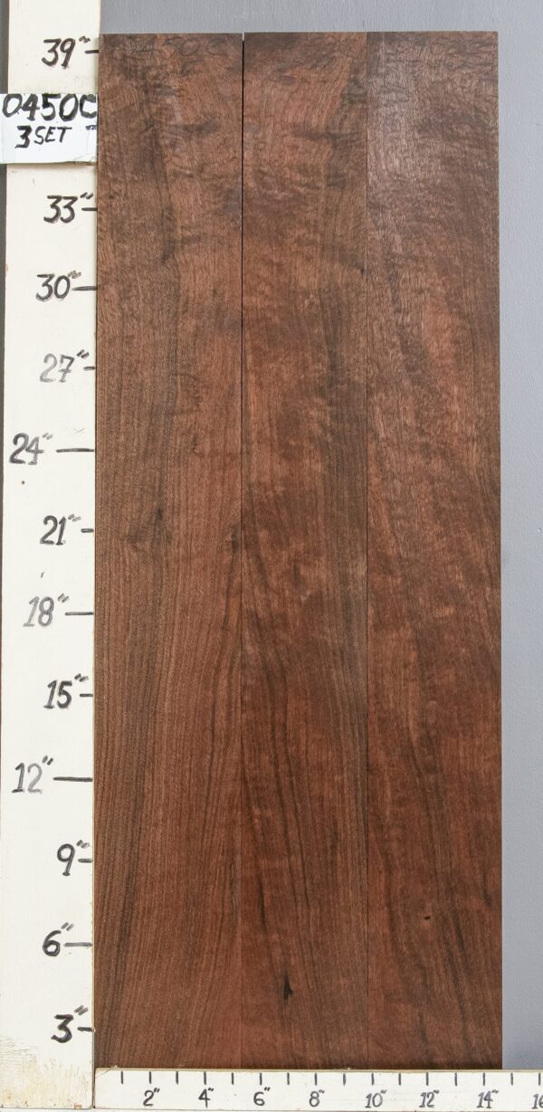 AAAAA MARBLED CLARO WALNUT 3 BOARD SET 14"3/4 X 39" X 4/4 (NWT-0450C)