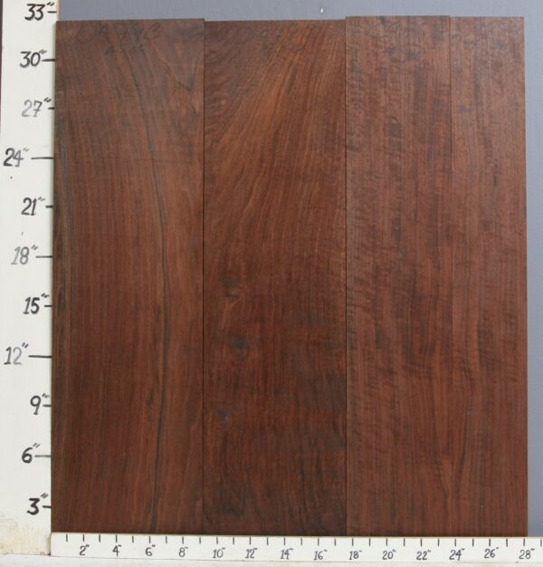 AAAAA CURLY MARBLED CLARO WALNUT 4 BOARD SET 28"1/4 X 32" X 4/4 (NWT-0479C)