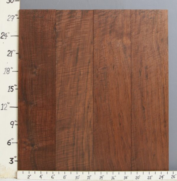 AAAAA CURLY MARBLED CLARO WALNUT 4 BOARD SET 25"1/4 X 28" X 4/4 (NWT-0490C)