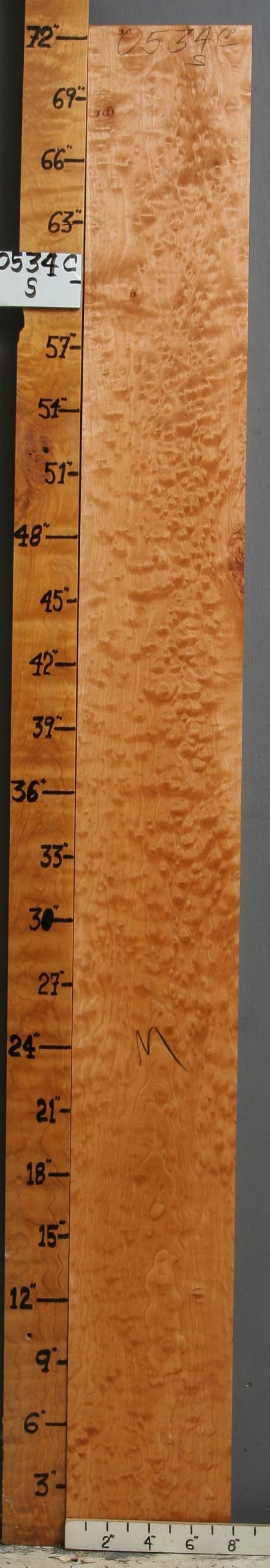 MUSICAL QUILTED MAPLE LUMBER 7"3/4 X 72" X 5/4 (NWT-0534C)