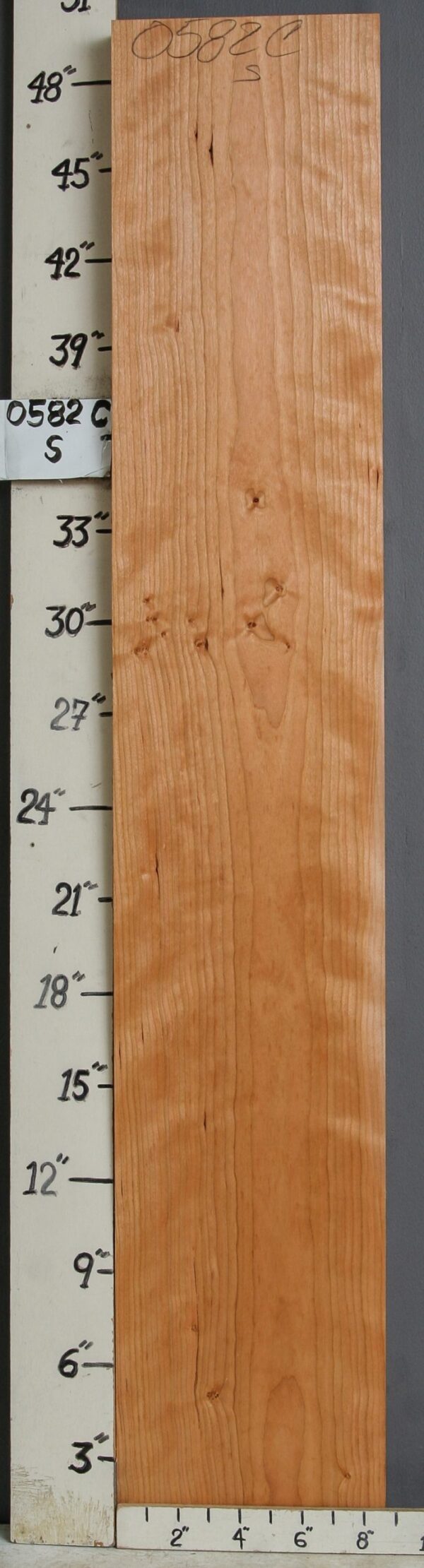 AAAAA CURLY CHERRY LUMBER 8"3/4 X 49" X 1"3/4 (NWT-0582C) - Image 2