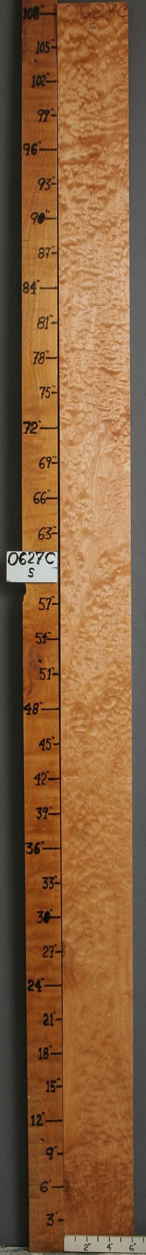MUSICAL QUILTED MAPLE LUMBER 6" X 108" X 4/4 (NWT-0627C)