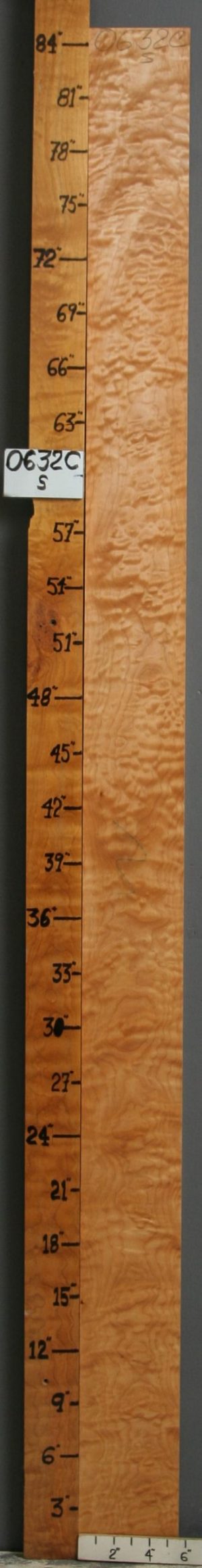 MUSICAL QUILTED MAPLE LUMBER 5"1/2 X 85" X 4/4 (NWT-0632C)