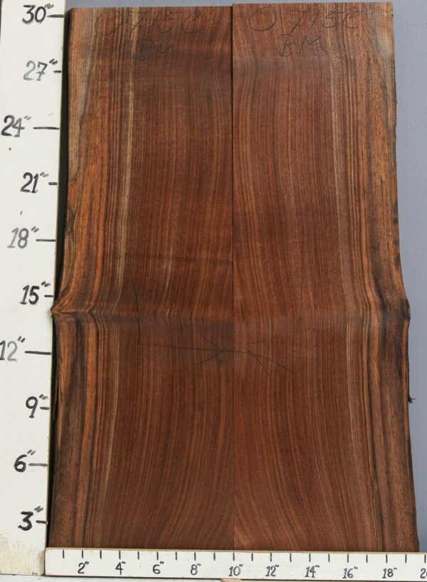 AAAAA MARBLED CLARO WALNUT BOOKMATCH WITH LIVE EDGE 17" X 30" X 5/4 (NWT-0715C)