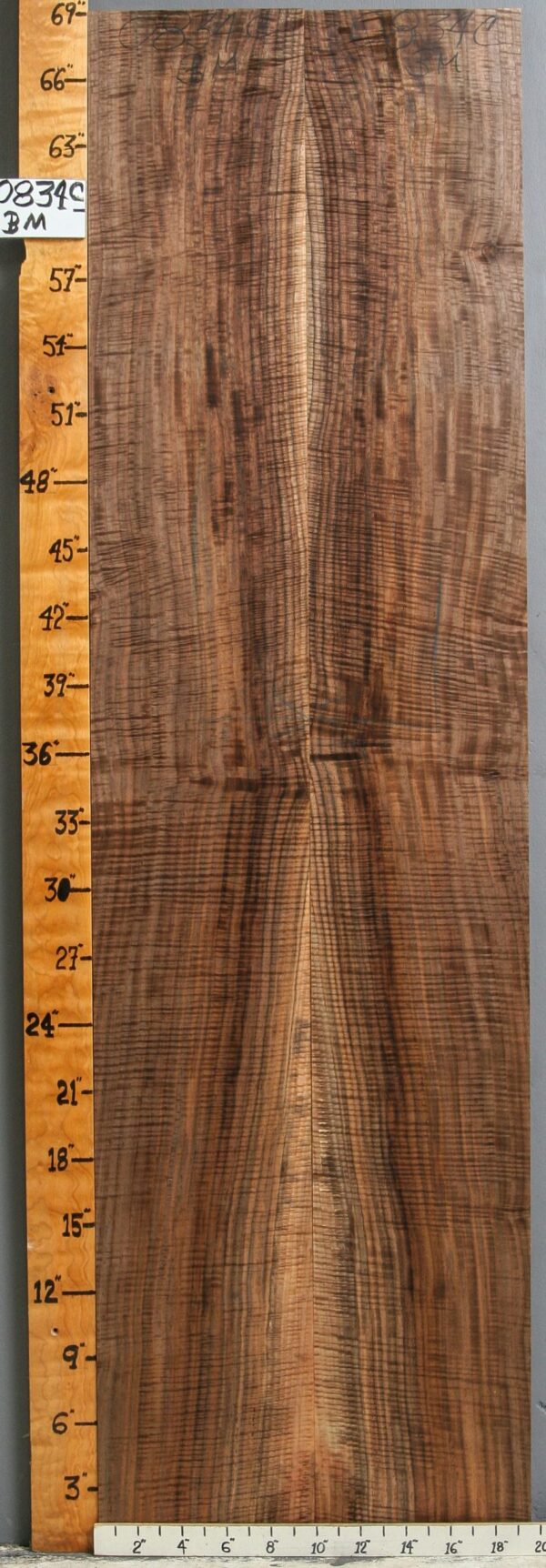 MUSICAL CURLY MARBLED CLARO WALNUT BOOKMATCH 19"1/4 X 69" X 4/4 (NWT-0834C)