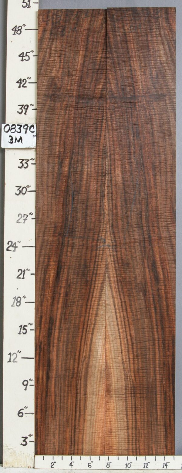 MUSICAL CURLY MARBLED CLARO WALNUT BOOKMATCH 15"1/8 X 50" X 4/4 (NWT-0839C)