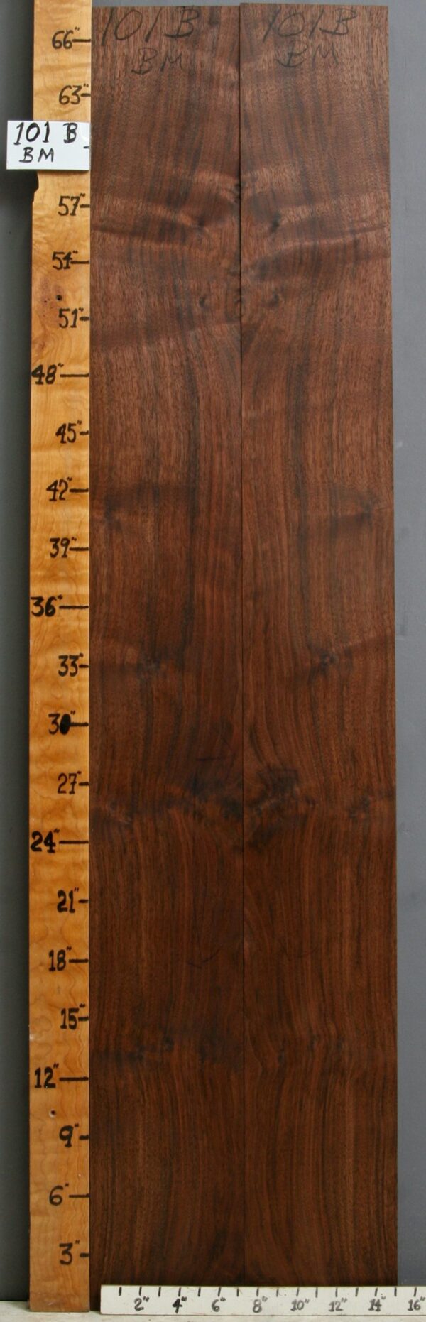 AAAAA MARBLED CLARO WALNUT BOOKMATCH 15"38/4 X 68" X 8/4 (NWT101B)