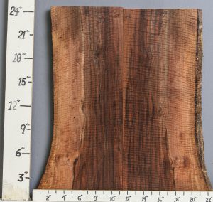 AAAAA CURLY MARBLED CLARO WALNUT BOOKMATCH WITH LIVE EDGE 18"1/2 X 24" X 4/4 (NWT-1044C)