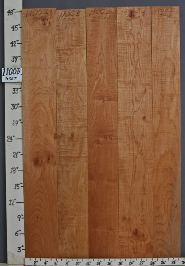 AAAA CURLY MAPLE 5 BOARD SET 29"1/4 X 48" X 4/4 (NWT1100B)