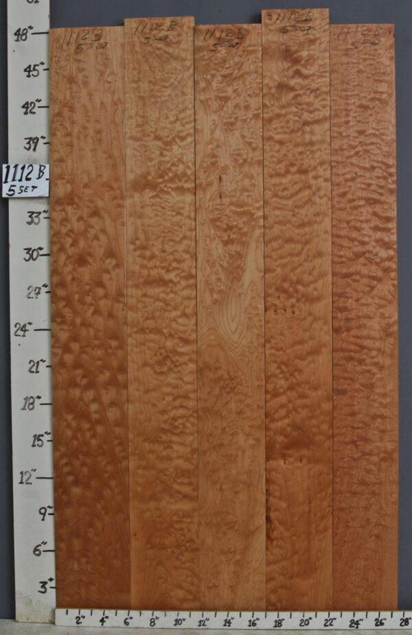 AAAAA QUILTED MAPLE 5 BOARD SET 27"1/4 X 48" X 4/4 (NWT1112B)