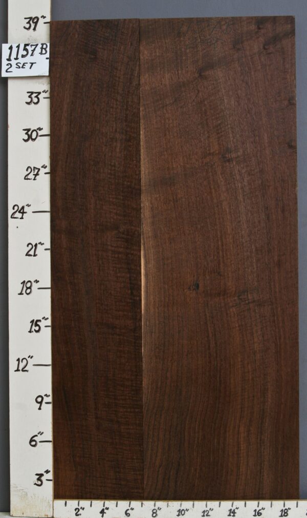 AAAAA CURLY CLARO WALNUT 2 BOARD SET 19"1/4 X 39" X 4/4 (NWT1157B)