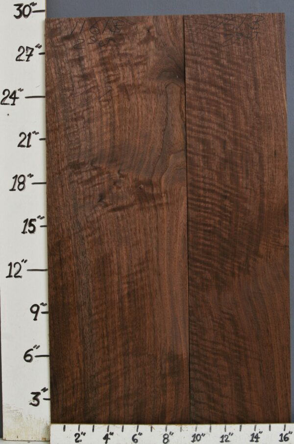 AAAAA CURLY CLARO WALNUT 2 BOARD SET 16"1/2 X 29" X 4/4 (NWT1161B)