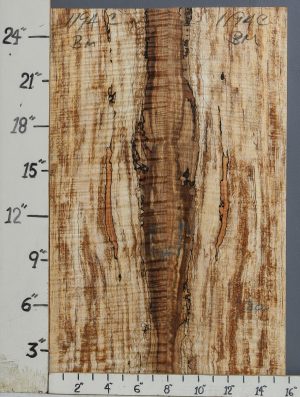 AAAAA SPALTED CURLY MAPLE MICROLUMBER BOOKMATCH 15"3/4 X 25" X 3/8 (NWT-1194C)
