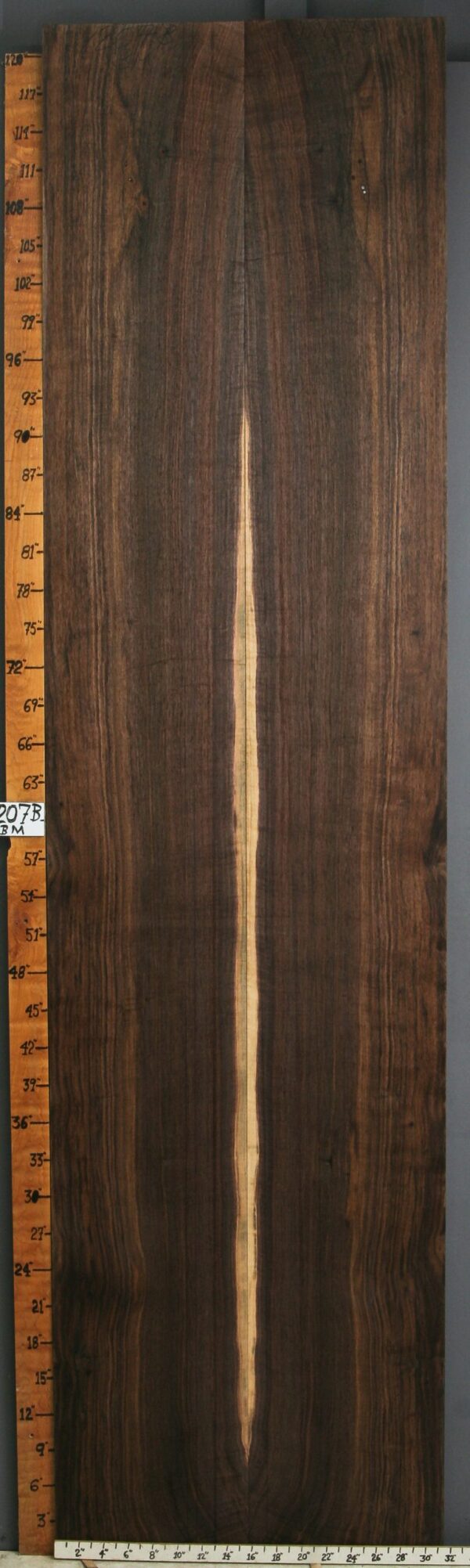 AAAAA MARBLED CLARO WALNUT BOOKMATCH 31"3/8 X 123" X 6/4 (NWT1207B)