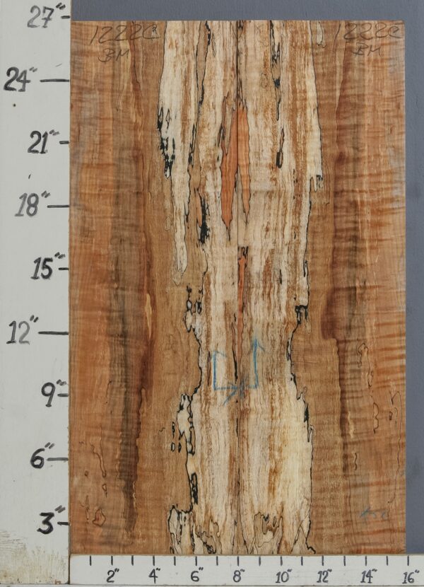 AAAAA SPALTED CURLY MAPLE MICROLUMBER BOOKMATCH 16" X 26" X 3/8 (NWT-1222C)