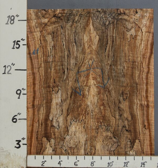 AAAAA SPALTED CURLY MAPLE MICROLUMBER BOOKMATCH 15"3/8 X 19" X 1/2 (NWT-1236C)