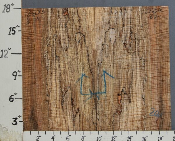 AAAAA SPALTED CURLY MAPLE MICROLUMBER BOOKMATCH 19"1/2 X 17" X 3/8 (NWT-1260C)