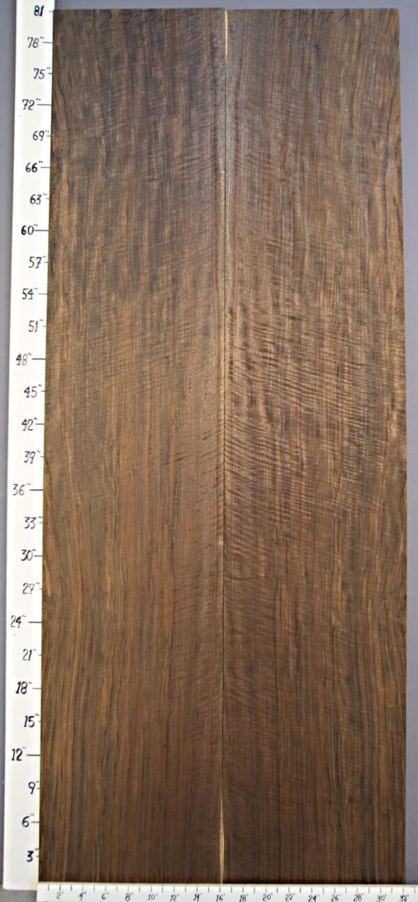 Musical Curly Marbled Claro Walnut Bookmatch 32"3/8 X 81" X 6/4 (NWT-1277A)