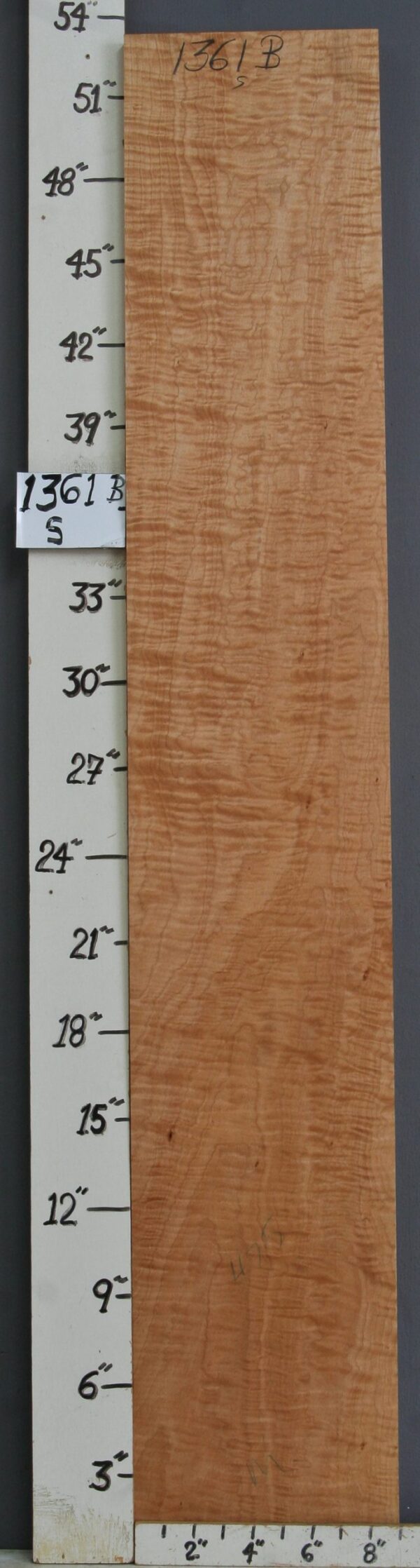 MUSICAL CURLY MAPLE BILLET 9" X 53" X 1"1/4 (NWT1361B)