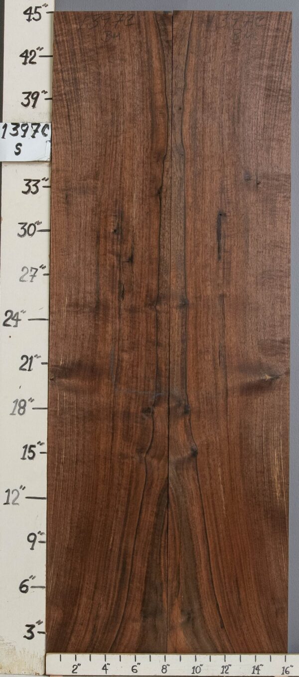 AAAAA MARBLED CLARO WALNUT BOOKMATCH 16"1/8 X 44" X 4/4 (NWT-1397C)