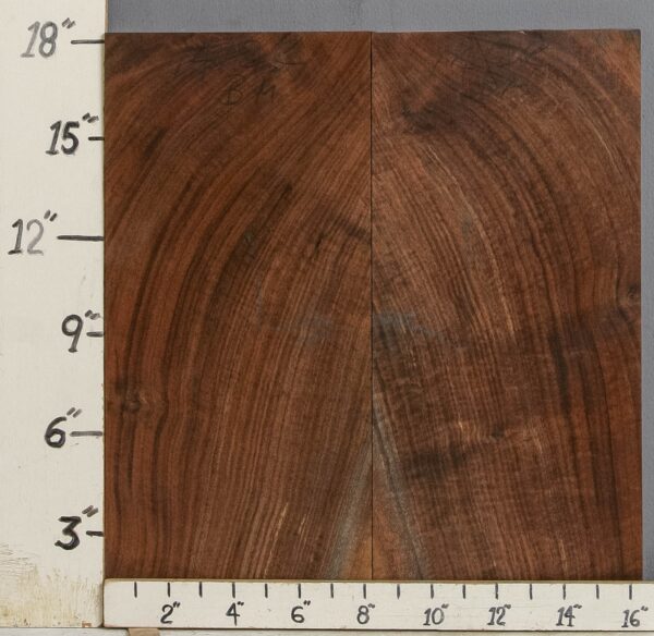 AAAAA MARBLED CLARO WALNUT BOOKMATCH 16"3/8 X 18" X 4/4 (NWT-1412C)