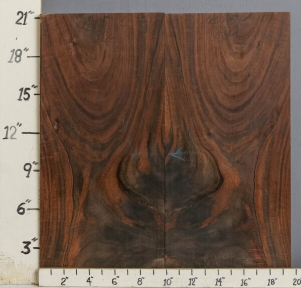 AAAAA MARBLED CLARO WALNUT BOOKMATCH 19"5/8 X 21" X 4/4 (NWT-1415C)