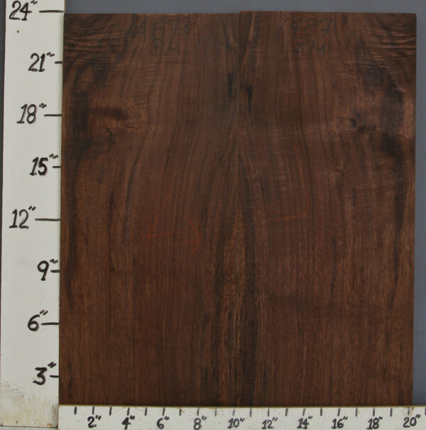 AAAAA MARBLED CLARO WALNUT BOOKMATCH 20"3/8 X 24" X 4/4 (NWT1487B)