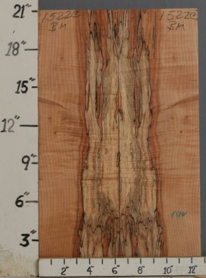 AAAAA SPALTED CURLY MAPLE MICROLUMBER BOOKMATCH 12"3/4 X 21" X 3/8 (NWT-1522C)
