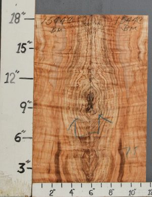 AAAAA SPALTED CURLY MAPLE MICROLUMBER BOOKMATCH 11"1/2 X 18" X 3/8 (NWT-1544C)