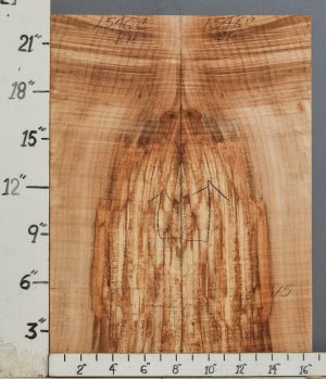 AAAAA SPALTED CURLY MAPLE MICROLUMBER BOOKMATCH 16"1/2 X 22" X 1/2 (NWT-1546C)