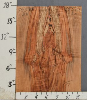 AAAAA SPALTED CURLY MAPLE MICROLUMBER BOOKMATCH 12"5/8 X 17" X 1/4 (NWT-1553C)