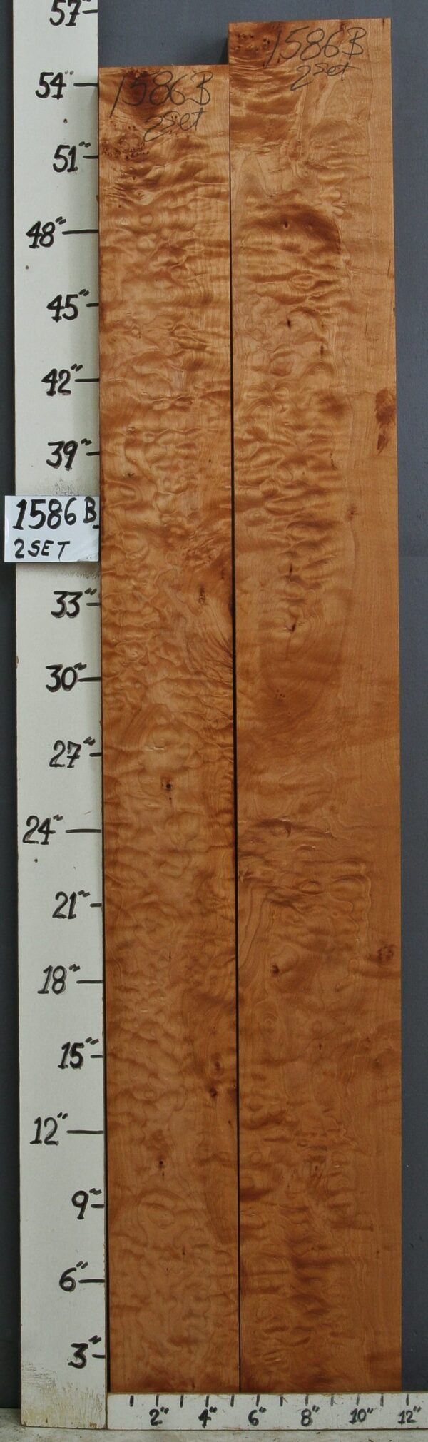 AAAAA QUILTED MAPLE 2 BOARD SET 11"1/2 X 54" X 8/4 (NWTB1586)