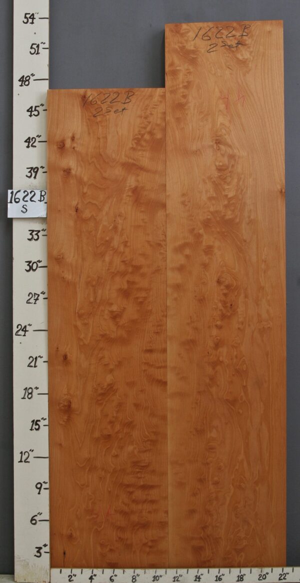 AAAA QUILTED MAPLE LUMBER 2 BOARD SET 22"1/4 X 46"1/2 X 8/4 (NWT1622B)