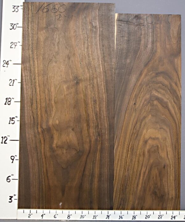 AAAAA CLARO WALNUT 2 BOARD SET 25"3/8 X 32"1/4 X 6/4 (NWT1660A)