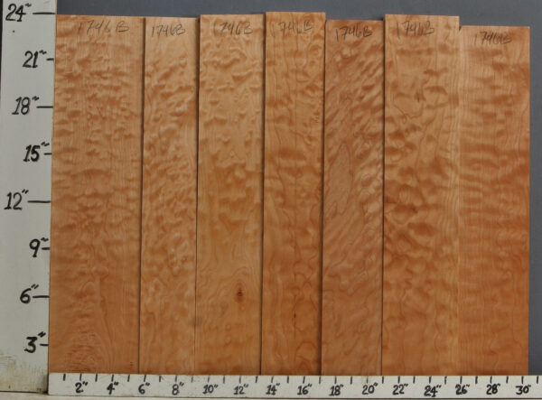 AAAA QUILTED MAPLE 7 BOARD SET 30"1/2 X 24" X 4/4 (NWTB1746)