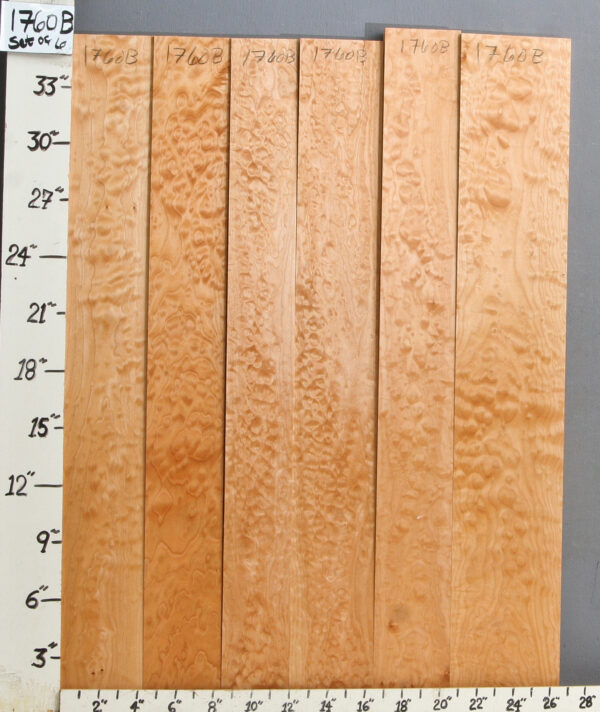 AAAA QUILTED MAPLE 6 BOARD SET 26"3/4 X 36" X 4/4 (NWTB1760)