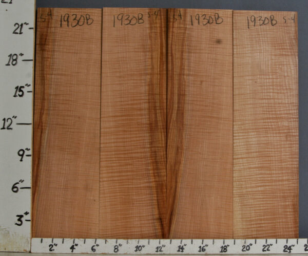 AAAAA CURLY MAPLE 4 BOARD SET OF MICRO LUMBER 25"1/4 X 23"1/4 X 1/2 (NWTB1930)