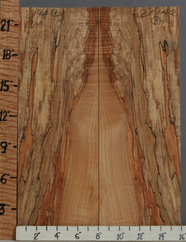 5A Spalted Curly Maple Bookmatch 15"3/4 X 22" X 1/2 (NWT-2194C)