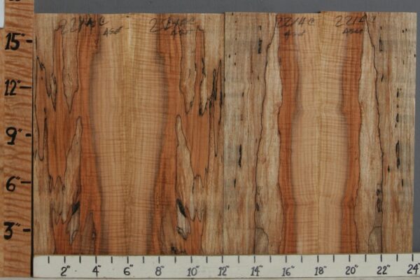 5A Spalted Curly Maple 4 Board Set 24" X 16" X 1/2 (NWT-2214C)