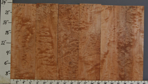 AAAAA QUILTED MAPLE 6 BOARD SET 39"1/2 X 24" X 4/4 (NWTB2457)