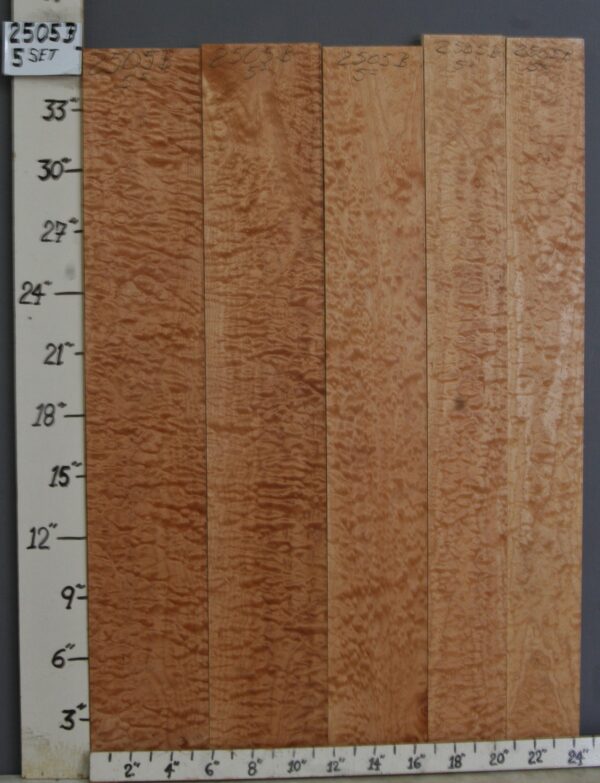 MUSICAL QUILTED MAPLE 5 BOARD SET 24"1/2 X 36" X 4/4 (NWTB2505)