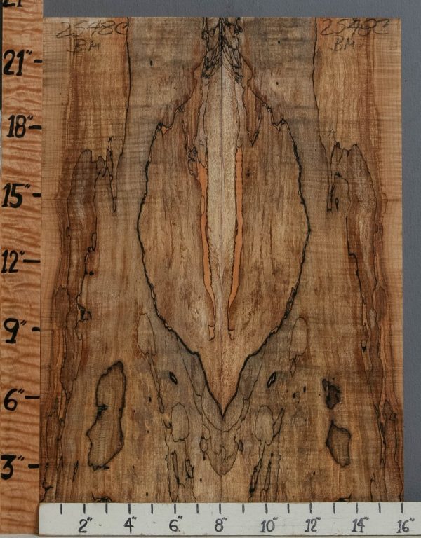 5A Spalted Curly Maple Microlumber Bookmatch 16" X 23" X 1/2 (NWT-2548C)