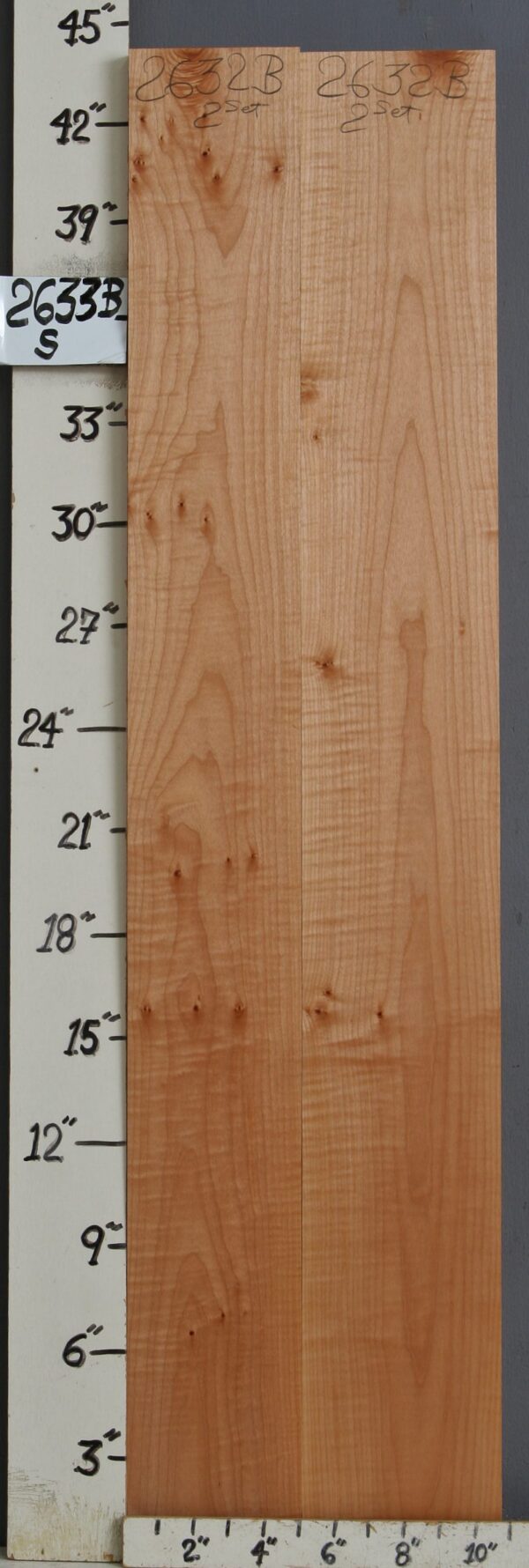 AAAAA CURLY MAPLE LUMBER 2 BOARD SET 10"1/2 X 43" X 6/4 (NWTB2633)