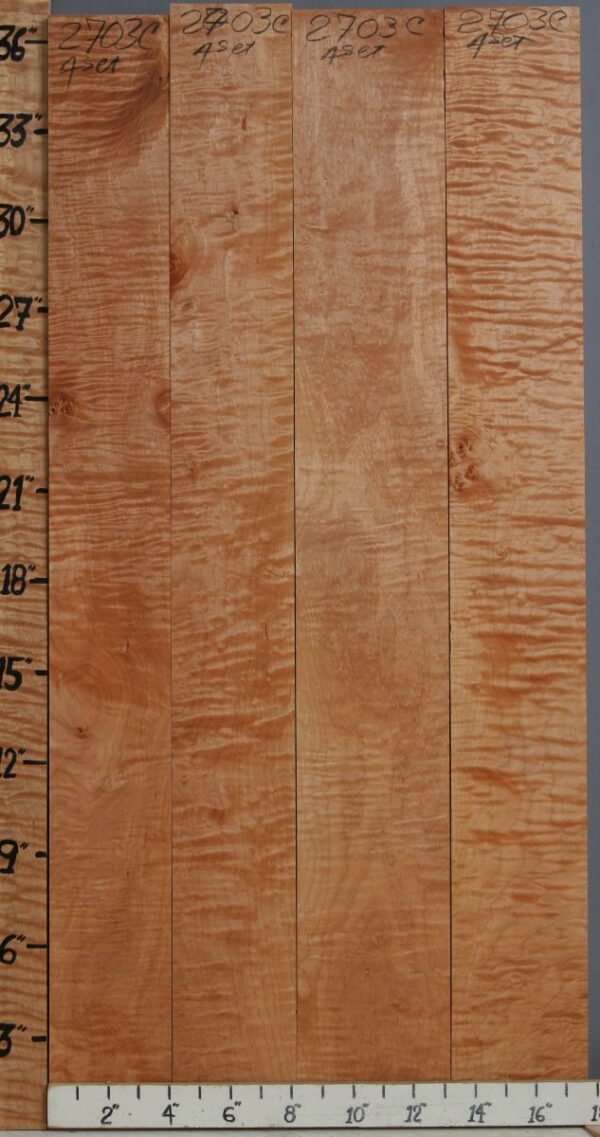 5A Curly Maple 4 Board Set 17"3/4 X 36" X 6/4 (NWT-2703C)